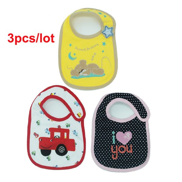 

3pcs baby bibs soft 100% coon babadores toddler newborn burp saliva towel cartoon bandana boys girls accessories clothing