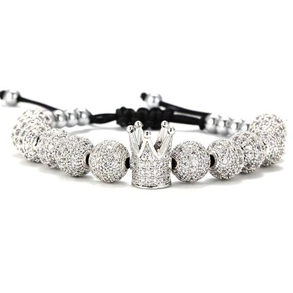 

jewelry christmas gift micro paved cz crown woman bracelet, Black