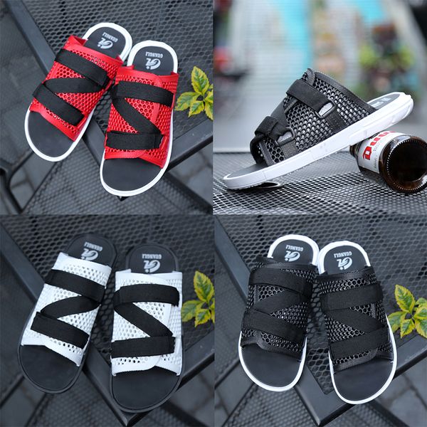 

2018 летние тапочки дизайнерские сандалии мужчины выдолбленные дышащие пляжные шлепанцы повседневные слипоны сандалии мужская обувь размер 3, Black