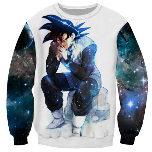 

новая мода женщины / мужчины dragon ball z гоку harauku стиль смешные 3d печатных crewneck кофты толстовки k58, Black