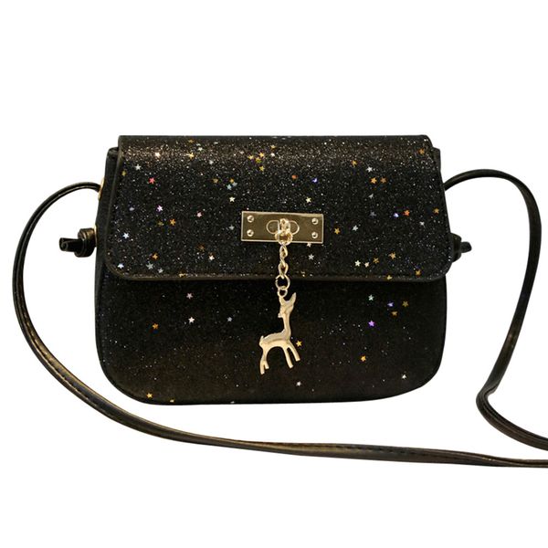 

2019 womens pu leather crossbody bag small deer one shoulder messenger bags purse pure color vintage handbag female #t2