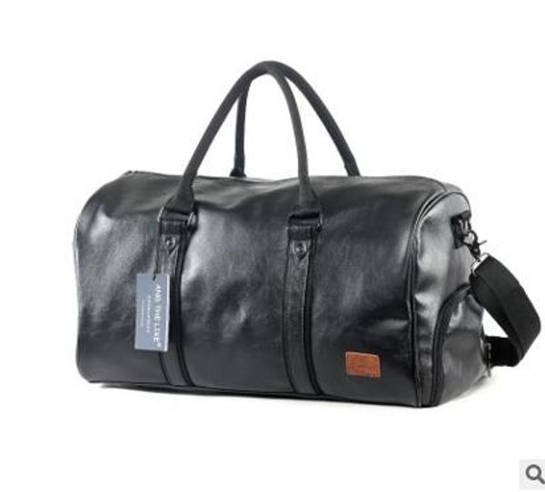 

factory wholesale brand package outdoor leisure leather fitness bag large capacity portable travel bag korean simplified thickening leather