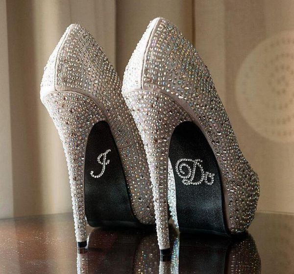 2018 Silver Crystal Wedding Shoe Stickers Diy Bridal Sandal Bottom