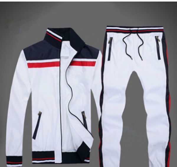 

spring autumn mens casual full zip sport suits long sleeve cardigan jacket long pants sweatsuit men outfits clothing, Gray