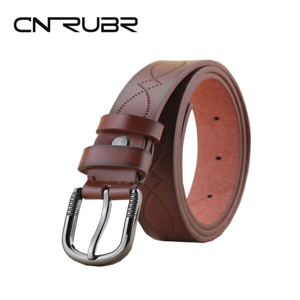 

cnrubr designer women belt genuine leather jeans for womens luxury fashion pin buckle female straps ceinture femme, Black;brown