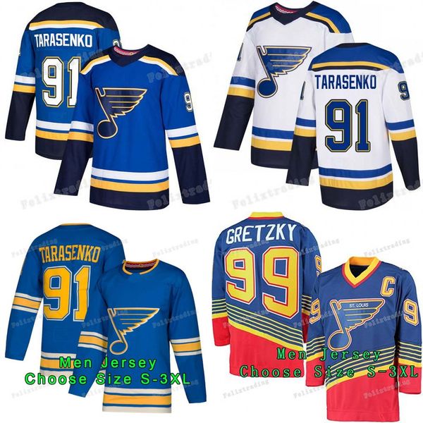 

91 Vladimir Tarasenko St. Louis Blues Men Women Youth Wayne Gretzky Perron Robby Fabbri Tyler Bozak Sundqvist Jaden Schwartz Hockey Jerseys