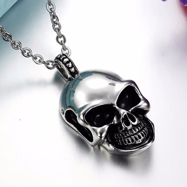 

fashion jewelry vintage stainless steel classic men necklaces the skull pendant necklace for men jewelry, Silver