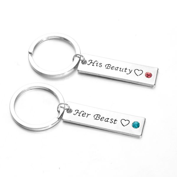 

2pcs/lot couple lovers' keychain set, Silver