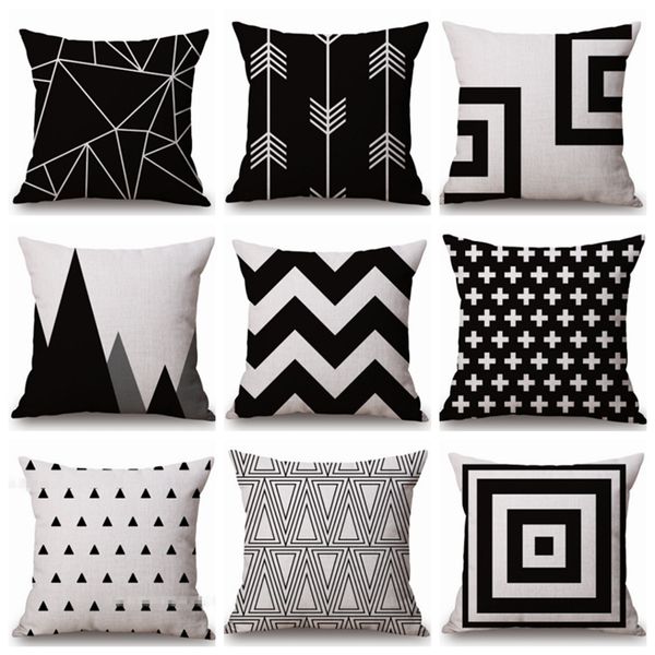 Cushions Covers Beige Geometric Throw Pillow Cases Nordic Style