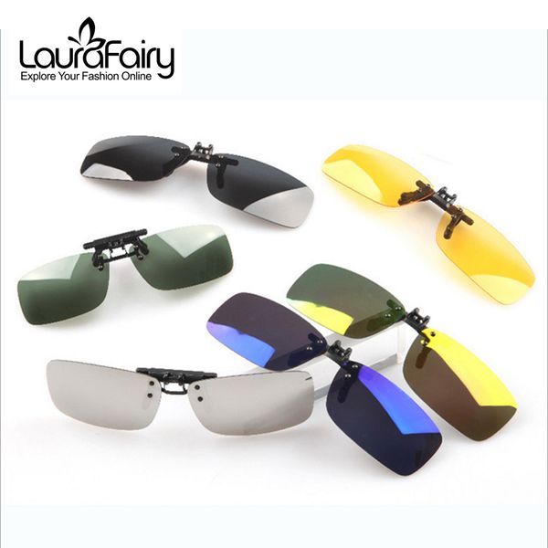

laura fairy polarized eyeglasses frame sunglasses clip brand ultra-light lens myopia night vision sun glasses clip men women, White;black