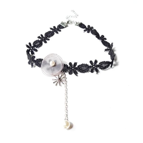 

gothic collar necklace lace neck choker necklace vintage women chockers, Silver