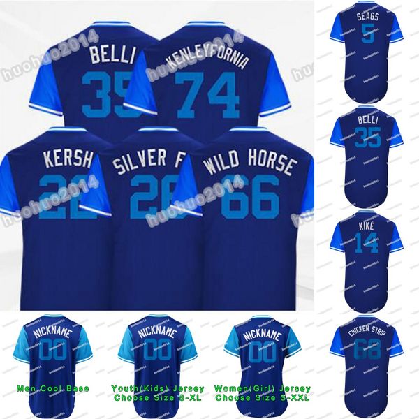 

74 Kenley Jansen "Kenleyfornia" 2018 Players Weekend Cody Bellinger "Belli" Enrique Hernandez "Kiké" Ross Stripling "Chicken Strip" Jersey