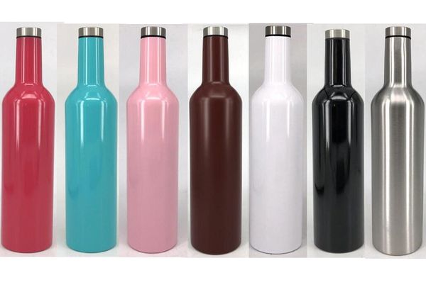 750 ml 25 oz Vakuum-Weinflasche aus Edelstahl, doppelwandige, vakuumisolierte Bierkrüge, Weinbecher, Gläser, Reise-Wasserflasche