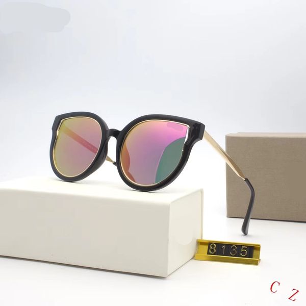

fashion pilot tom sunglasses sun glasses for men women gradient alloy metal gold blue glass lens original case box #8135, White;black