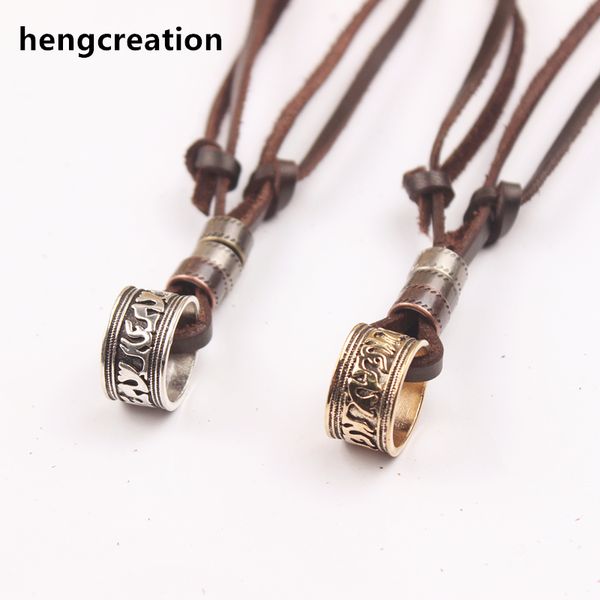 

Новые высокого качество мужчины ретро тотема RING ожерелье, 1шт 100% натуральная кожа