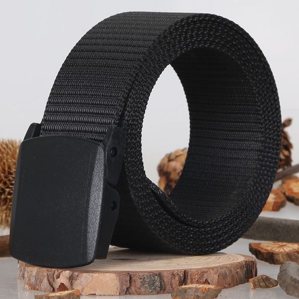 

2017 fashion men canvas belt smooth buckle belts army tactics tool casual belt wild cinturon hombre lona cinto cool plain strap, Black;brown