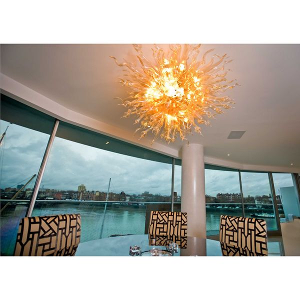 2019 Clear Glass Murano Ceiling Lamps Sun Rise Color 100 Handmade Glass Hanging Ceiling Light For Office House Decor From Honystore 960 31