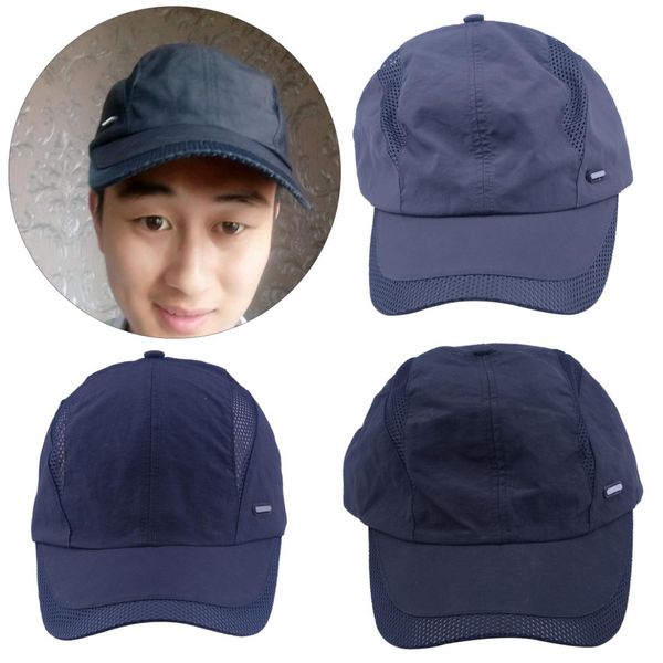 

summer sport baseball cap men hat breathable quick-drying mesh hats outdoor women sunshade visor caps, Blue;gray