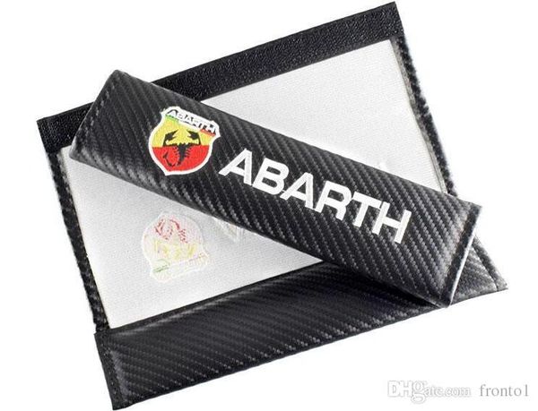 Adesivos de carro cinto de segurança capa fibra carbono para abarth 500 fiat universal almofadas ombro estilo do carro 2 pçs lot258r