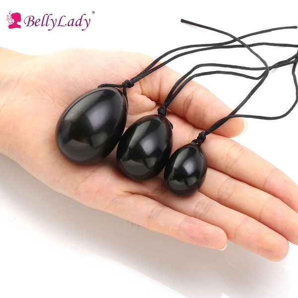 Wholesale Set Eggs Massage Roller Black Obsidian Jade Egg For Women Exercise Pelvic Floor Muscles Yoga Balls Massage Egg Therapist Supplies Therapy