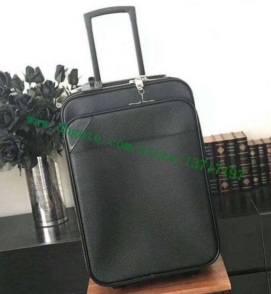 

grade black taiiga calf leather rolling luggage peegase leegere 55 business m32727 men travel suiitcase