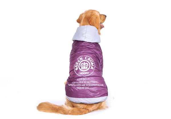 

large dog big dog clothes purple warm cotton-padded two feet clothes thicken hoodie coat jacket dog clothes