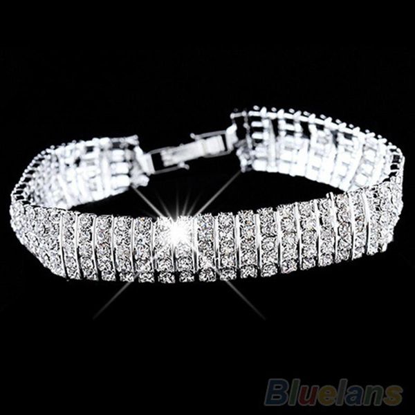 

women's roman golden silver rhinestone wedding party mesh wrap cuff bangle bracelet, Black