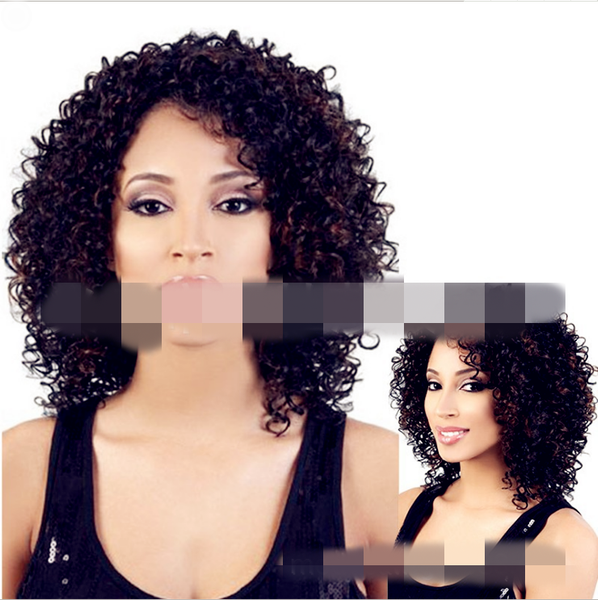 

2018 periwig europe and america ladies oblique bangs long curly hair wigs hairpiece wholesale, Black