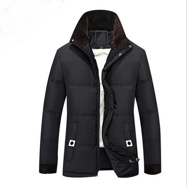 

vxo winter jacket winter jacket men fleece thick warm hooded parkas men padded casual hooded coat, Black