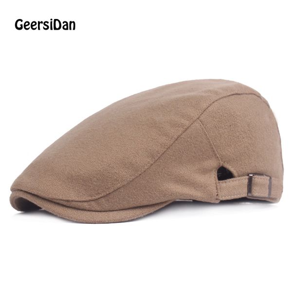 

geersidan2018 fashion women octagonal cap newsboy autumn winter beret hat for men design casual solid black peaked caps, Blue;gray