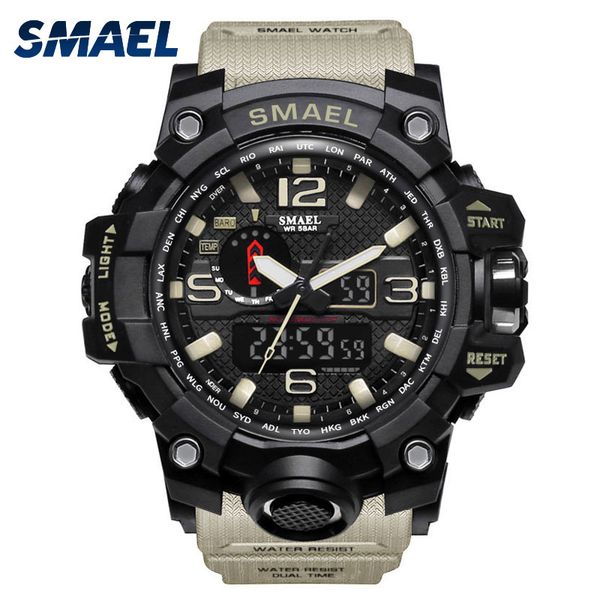 

smael brand men g style sport watch led digital waterproof male clock men's gift wrist watches relogios masculino, Slivery;brown