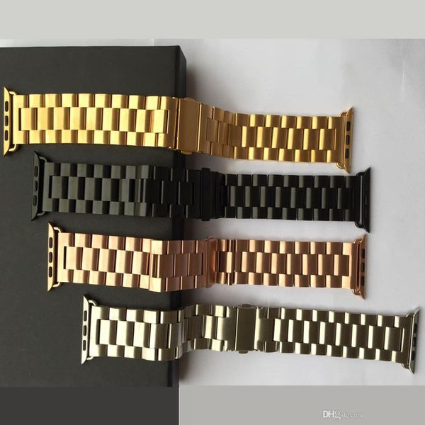 

Epacket 1Pcs Stainless Steel Strap With Adapter Connector Replacement Wrist Band Watchband 4 Colour For Apple Watch Series 38/42 mm