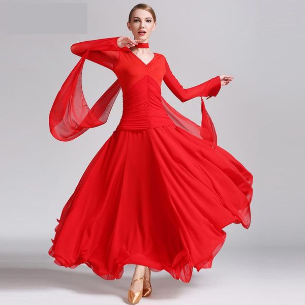 

4 colors new design modern ballroom dance dress for ballroom dancing waltz tango spanish flamenco dress standard, Black;red