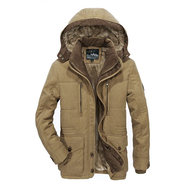 

winter coat men 2018 winter jacket middle age men plus thjck warm coat jacket men's casual hooded size 4xl 5xl 6xl, Black