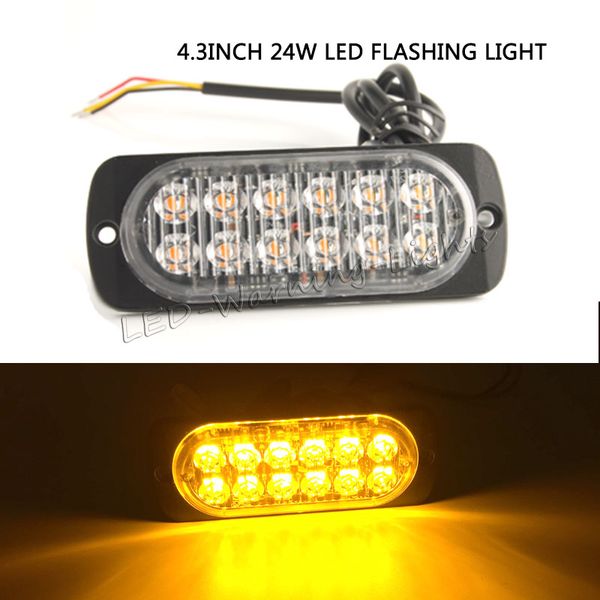 

бесплатная доставка 4шт 24w грузовик водить стробоскопический свет внедорожных автомобилей 4x4 привело предупреждение аварийного мигалка авт