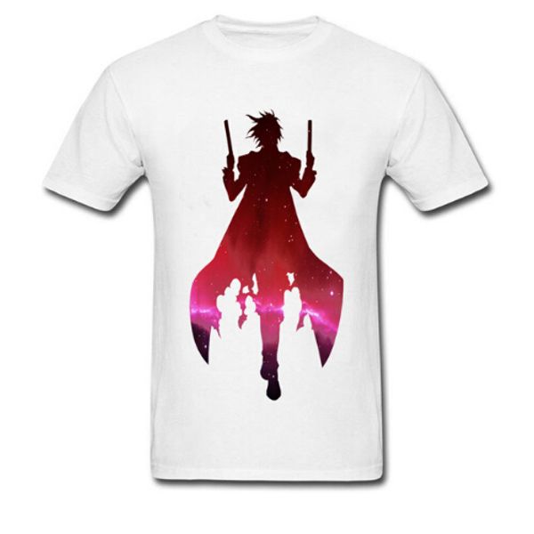 

the undefeated t-shirt men summer white t shirt cool double shooter anime printed clothing, White;black