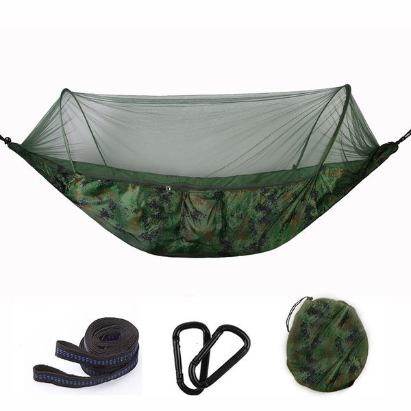

smart outdoor hammock camping automatic openning mosquito nets hammocks portable hammac double person handing chair swing bed