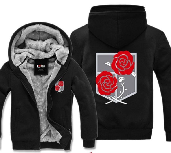 

2018 winter hoodie cloak attack on titan men shawl anime hoodies outwear survey corps men's hoodies sweatshirts casual jackets, Black