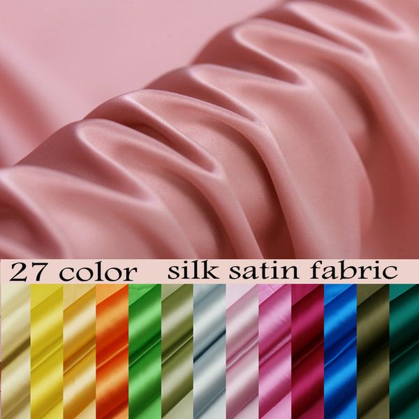 

16momme multicolor pure silk charmeuse satin fabric 100 silk fabric, Black;white