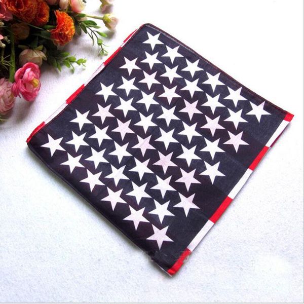 

cotton bandanas usa united states american flag us bandana head wrap scarf neck warmer print scarf 55*55cm 2 styles 12pcs cheap