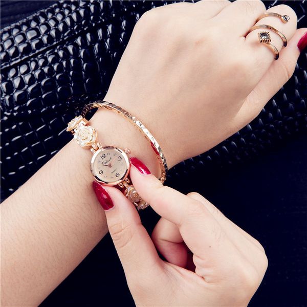

2017 luxury women rose gold watches women crystal bracelet watch business quartz wristwatches ladies dress fashion wrist watch, Slivery;brown