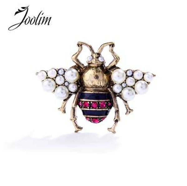 

joolim vintage simulated pearl bee pin brooch antique pin women brooch pin costume jewelry ing, Gray