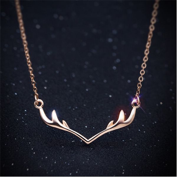 

s925 sterling silver deer antlers horn necklaces & pendants for women christmas vintage animal necklace jewelry collier s3