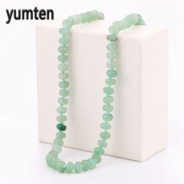 

yumten aventurine jade power necklace natural stone women decoration high-end jewelry pastel gothic fairy tail viking music, Silver