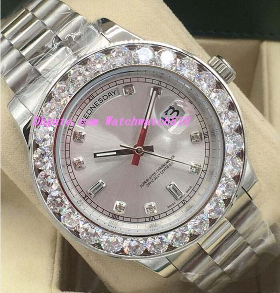 

luxury watches 6 style 41mm bigger diamond dial/bezel 218348 new automatic fashion brand men's watch wristwatch, Slivery;brown