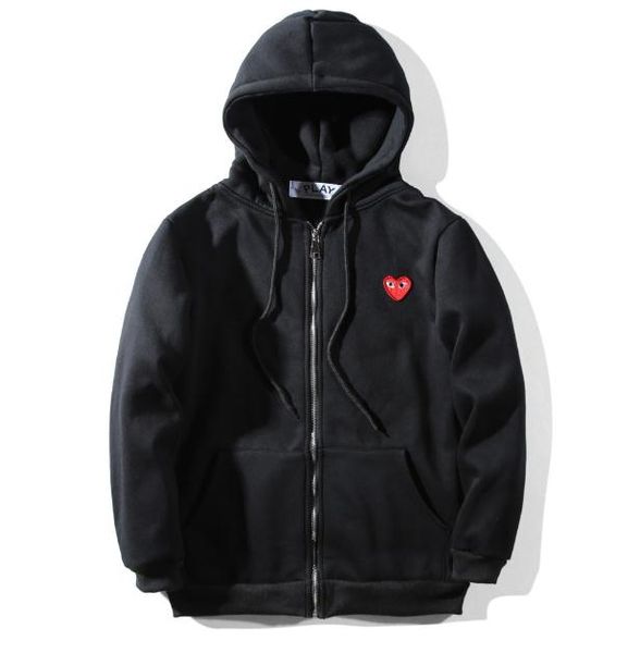 

2019 spring autumn brand clothing play sweatshirt plus size loose red heart embroidery character hooded hoodie men women pullover hoodie, Black