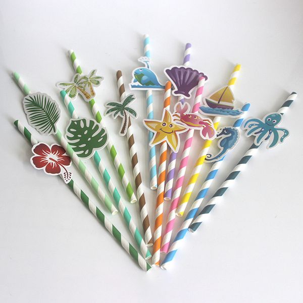 Wholesale Sea Creature Paper Straws Kitchen Accessories Party