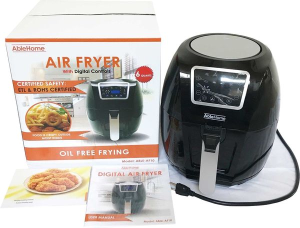 

Electric air fryer 6 qt 1350w digital timer temp control 8 pre et oil le