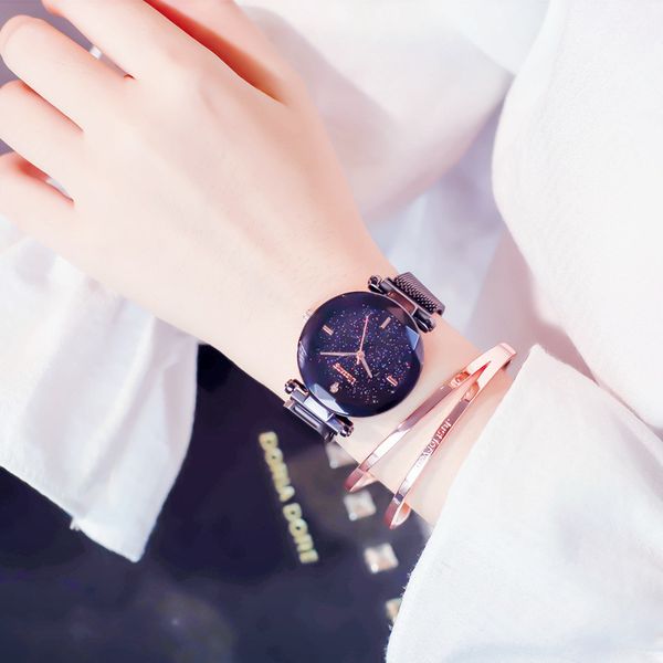 

simple stylish women watch black casual minimalism series magnet buckle business dress watch for female party star girls gift y18102310, Slivery;brown