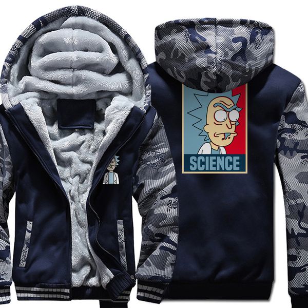 

Men's Sportswear Hoodies Science Fashion Streetwear 2018 Winter Thick Zip Up Sweatshirt Harajuku Brand Jacket New